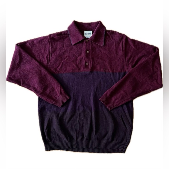 VERSACE vintage maroon wool sweater - Picture 6 of 10